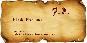 Fick Maxima névjegykártya